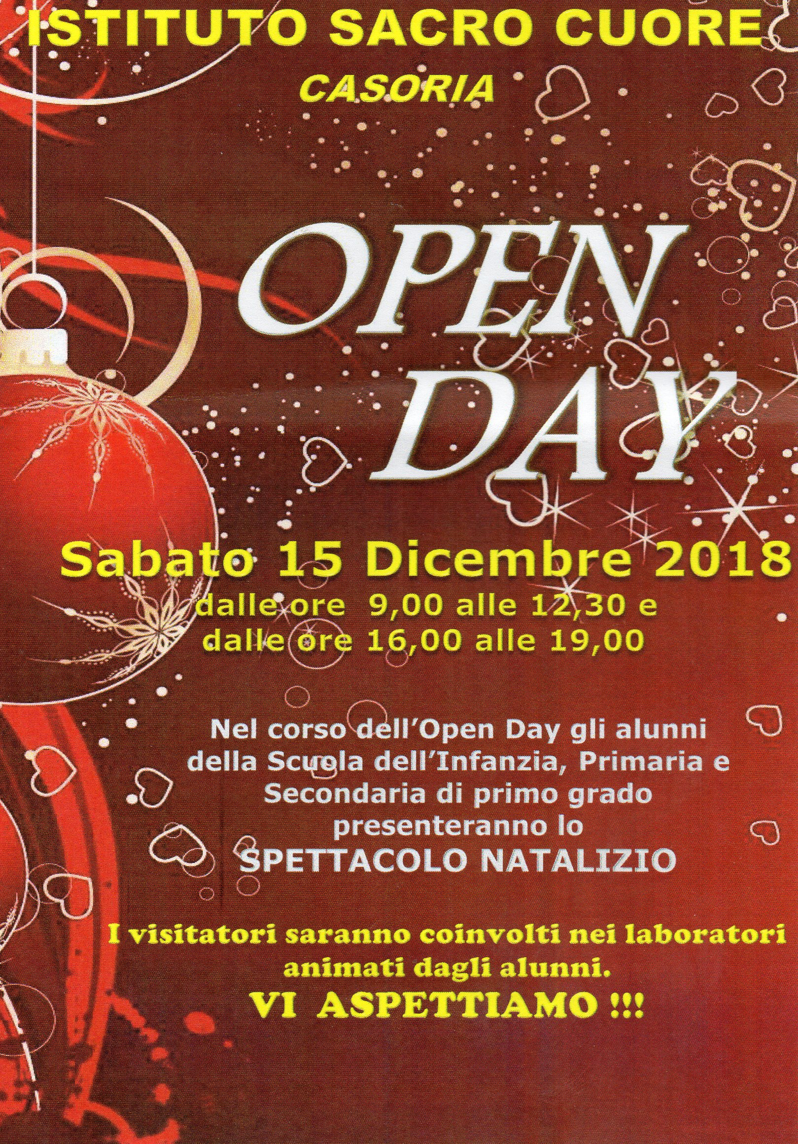 OPEN DAY ANNO SCOLASTICO 2018-2019